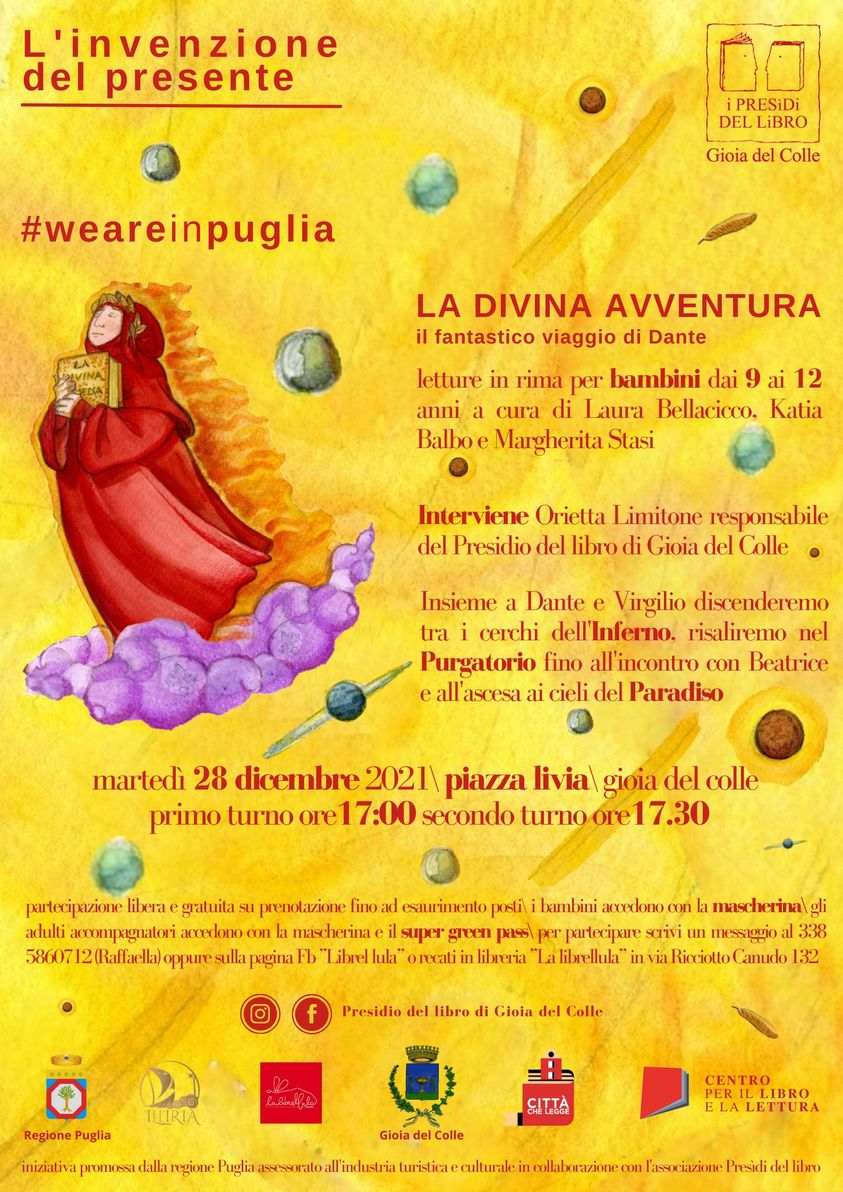 Il Presidio del libro di Gioia del Colle presenta ''La divina avventura, il fantastico viaggio di Dante''