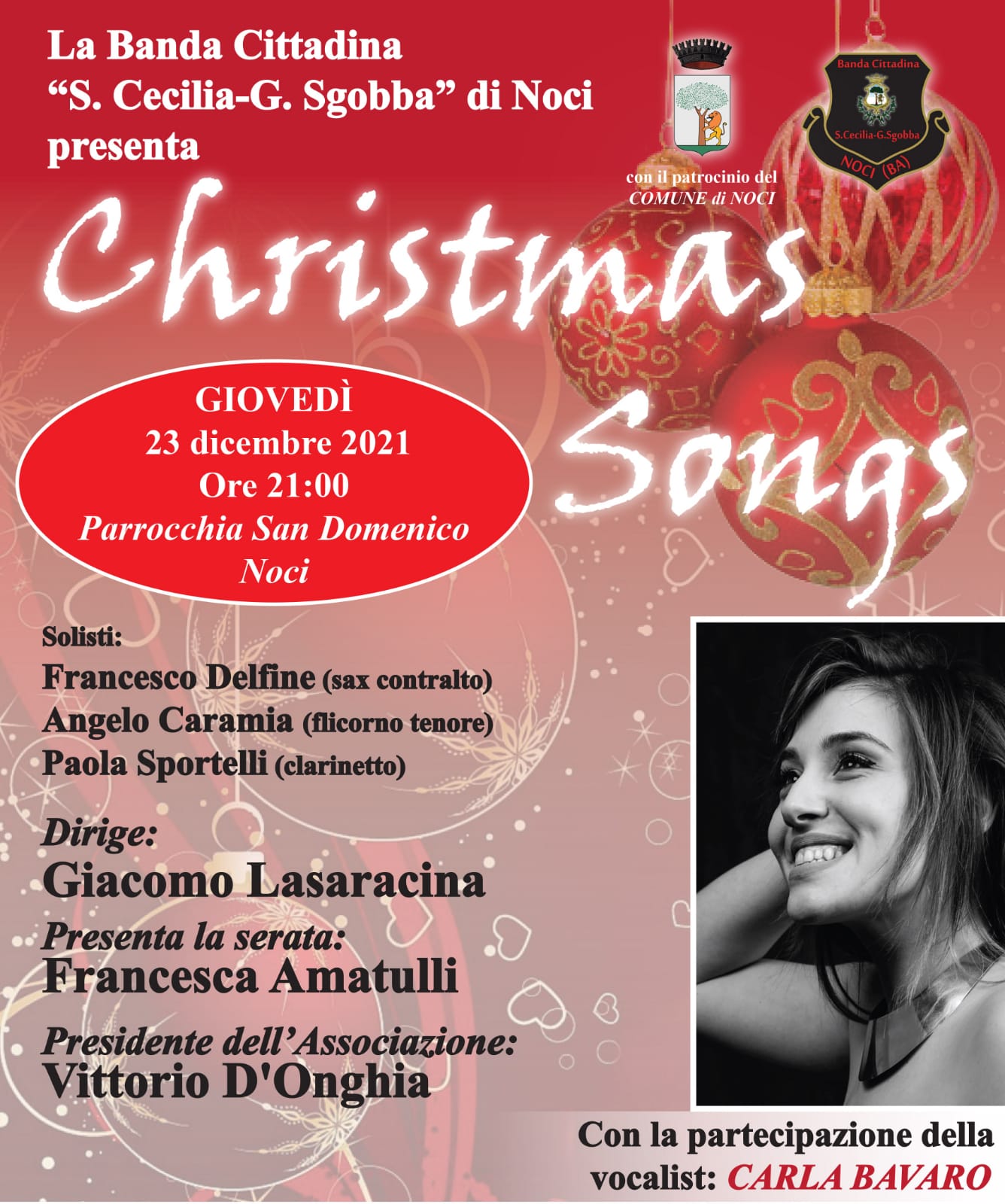 " CHRISTMAS  SONGS - Concerto di Natale  della Banda S.Cecilia -G.Sgobba a Noci "