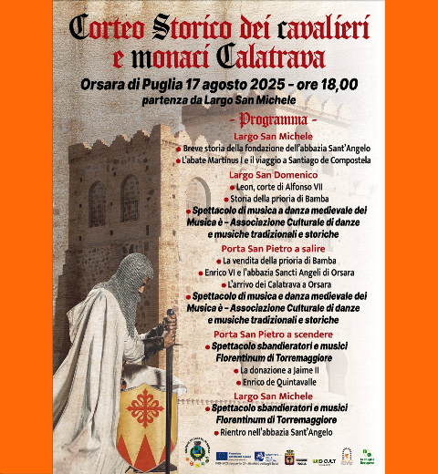 A Orsara il Corteo storico dei cavalieri e monaci di Calatrava
