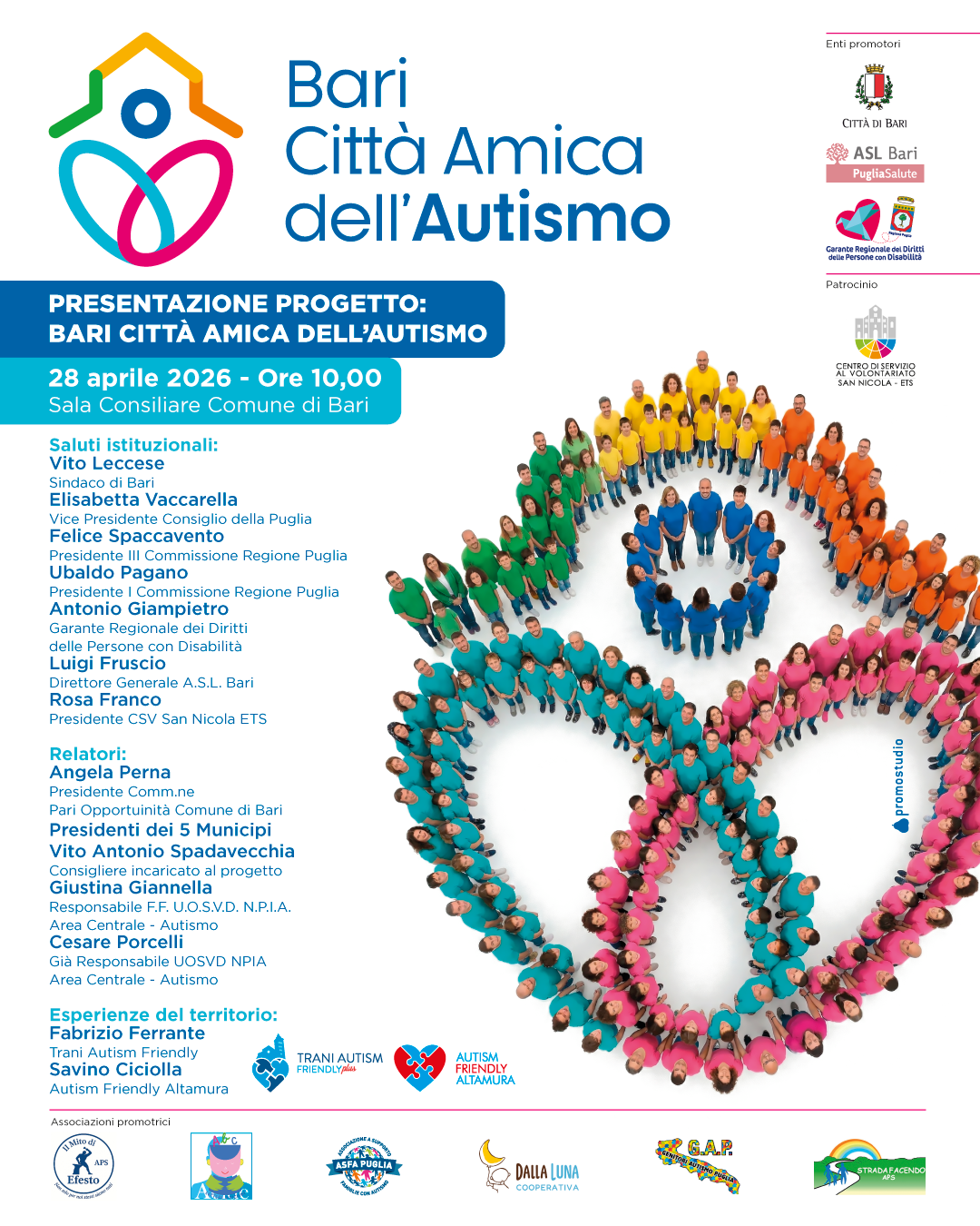 Bari prima città metropolitana ''Amica dell’autismo'': domani la firma del protocollo con la Asl Bari