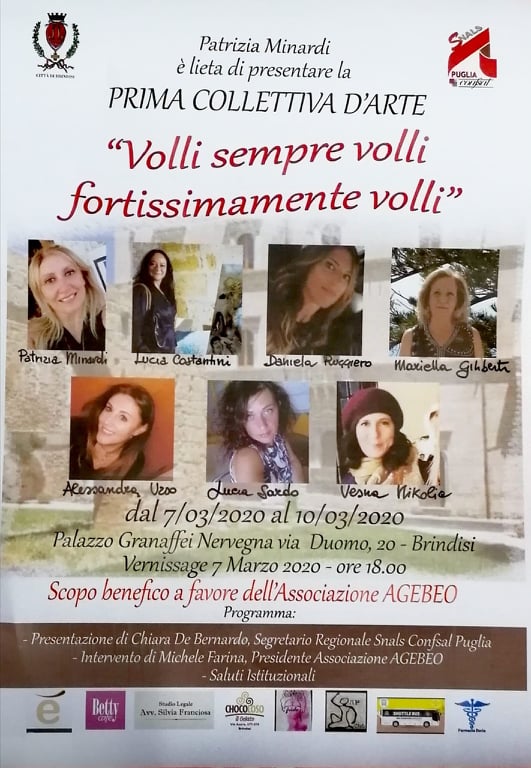 "VOLLI SEMPRE VOLLI FORTISSIMAMENTE VOLLI" PRIMA COLLETTIVA D'ARTE A FAVORE DELL'AGEBEO