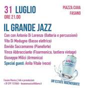 ''La musica riparte'' - Appuntamento imperdibile con il grande Jazz in piazza a Fasano con musicisti di prestigio