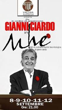 Gianni Ciardo alla Vallisa in '' Mhe' '' un monologo pout pourri dei più noti luoghi della sua esilarante comicità