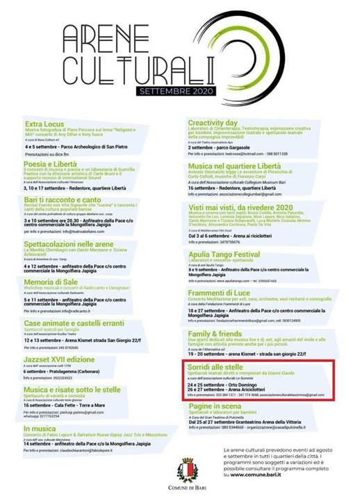 ARENE CULTURALI presso Ortodomingo e Arena Airiciclotteri– con Gianni Ciardo