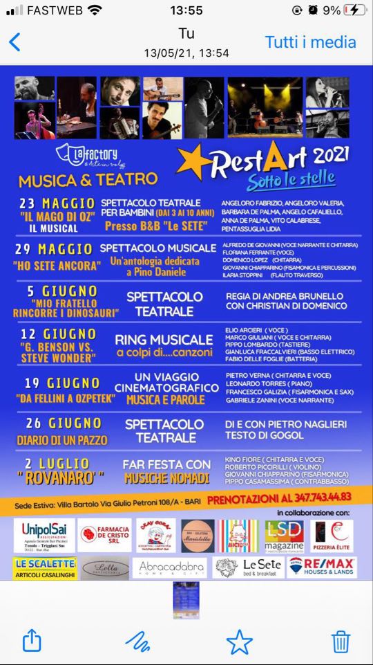 ''Restart 2021- Sotto le Stelle'': Lo spettacolo di ''Arte in volo''