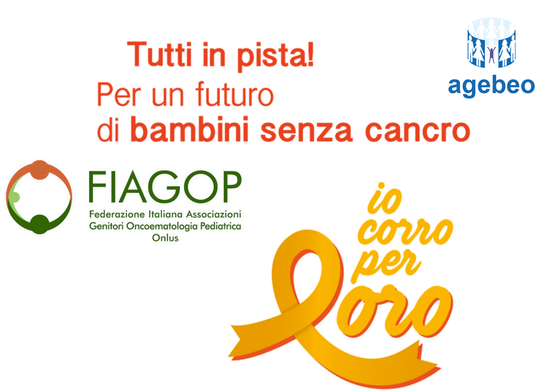 "Io corro per loro, bambini senza cancro": l'associazione Agebeo accanto alla Fiagop per sostenere la ricerca