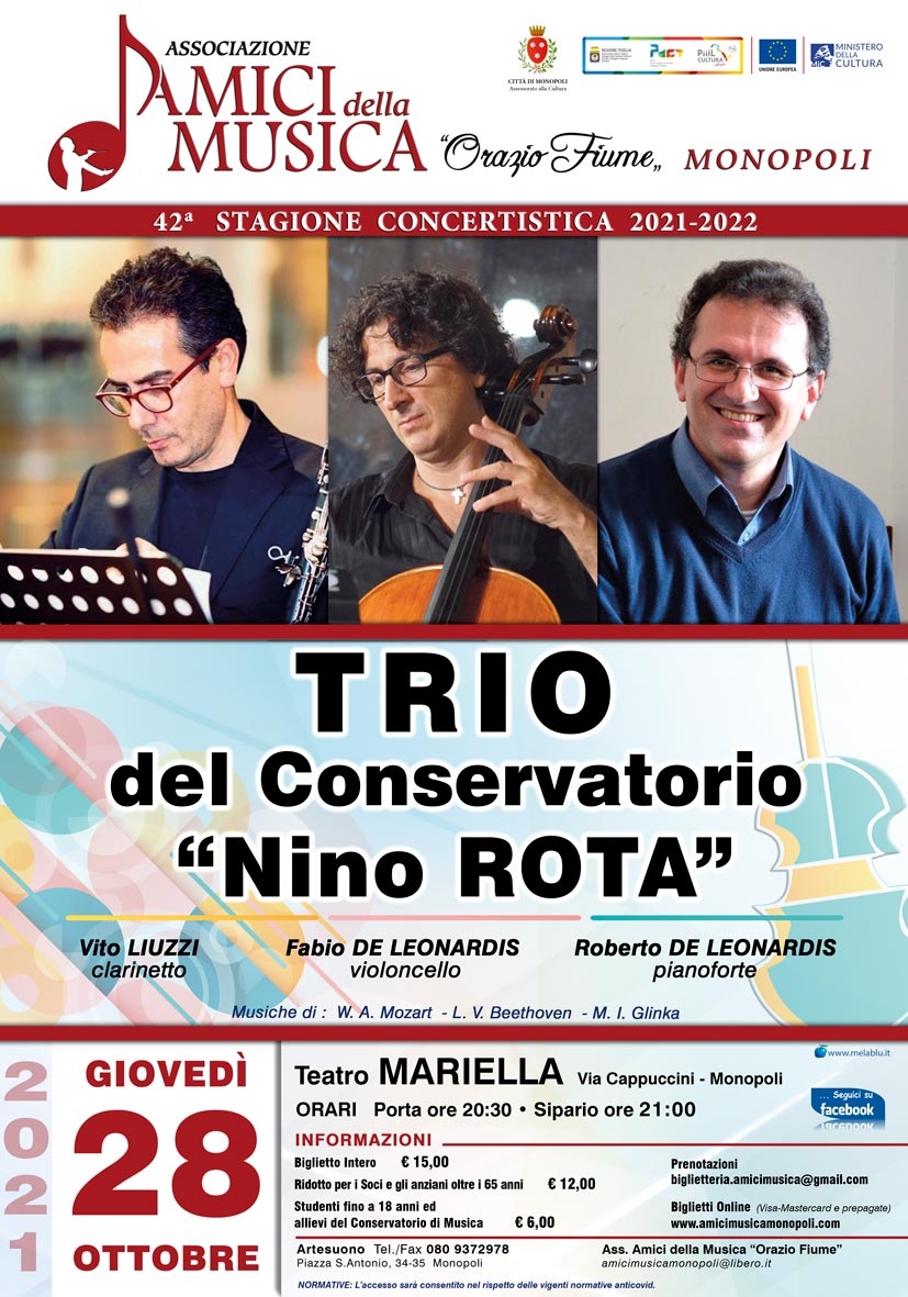 "Amici  della Musica "Orazio Fiume  di  Monopoli "  la  stagione 2021-2022"
