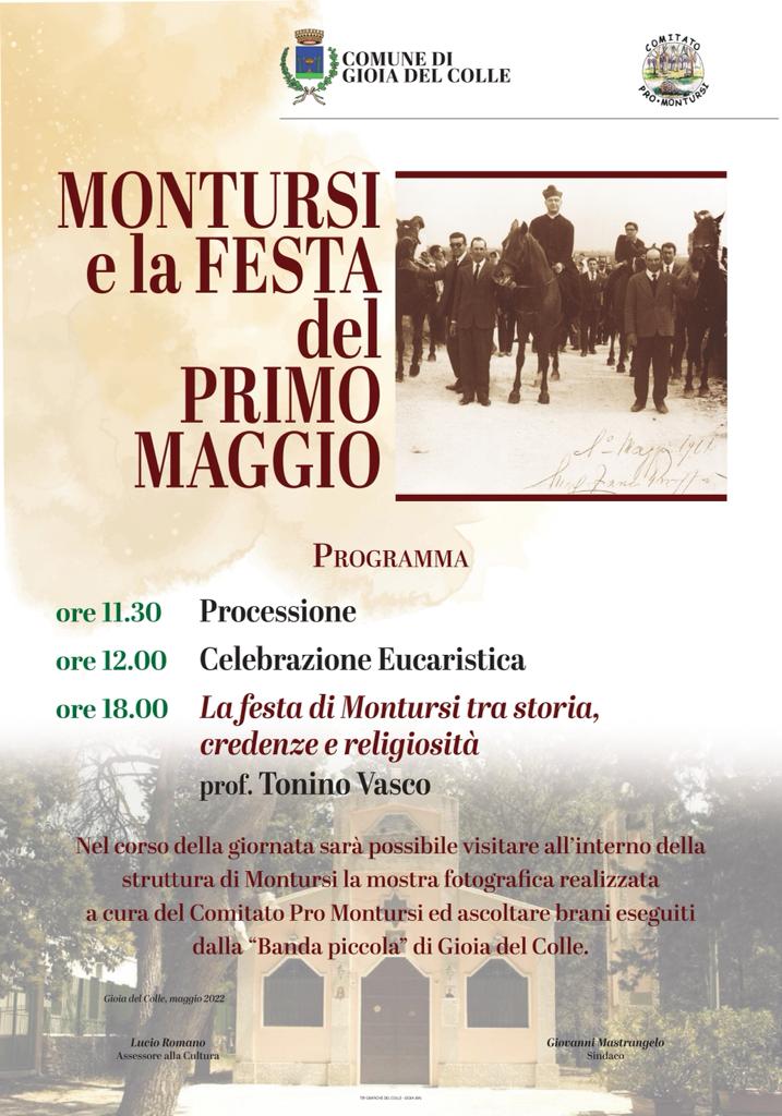 Gioia del Colle: Torna la festa del 1° Maggio a Montursi