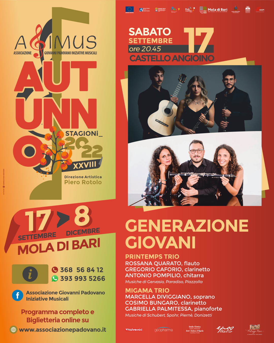 Agìmus Mola di Bari: Generazione Giovani - Printemps trio & Migama Trio