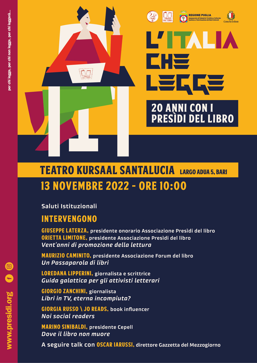 ''L’ITALIA CHE LEGGE''  Convegno -Teatro Kursaal Santalucia - Bari