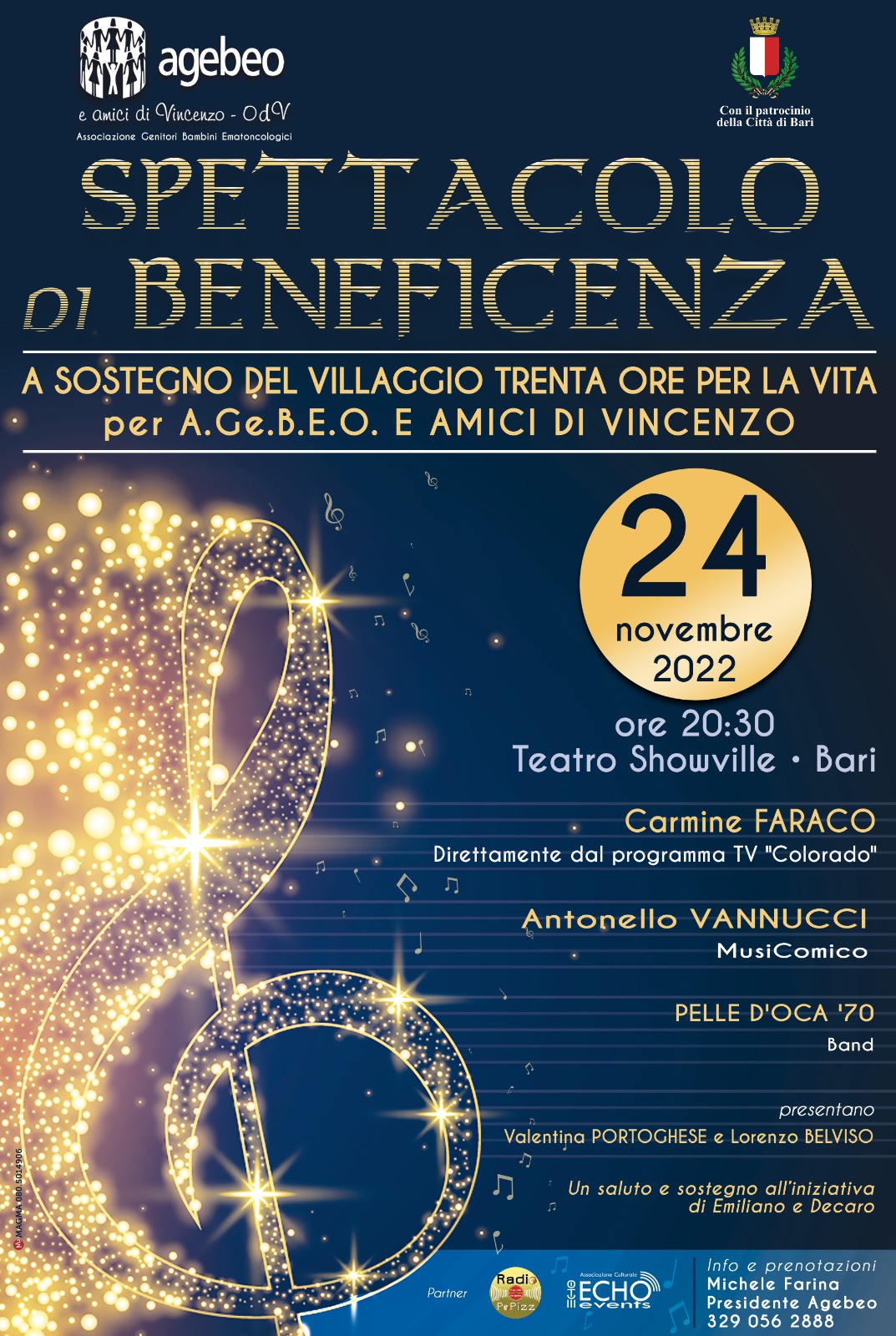 L’Agebeo Onlus raccoglie fondi per il ''Villaggio dell’accoglienza'' con musica e risate