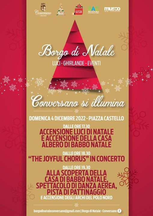 '' BORGO  DI NATALE  - Luci Ghirlande Eventi a Conversano dal 4 dicembre 2022 ''