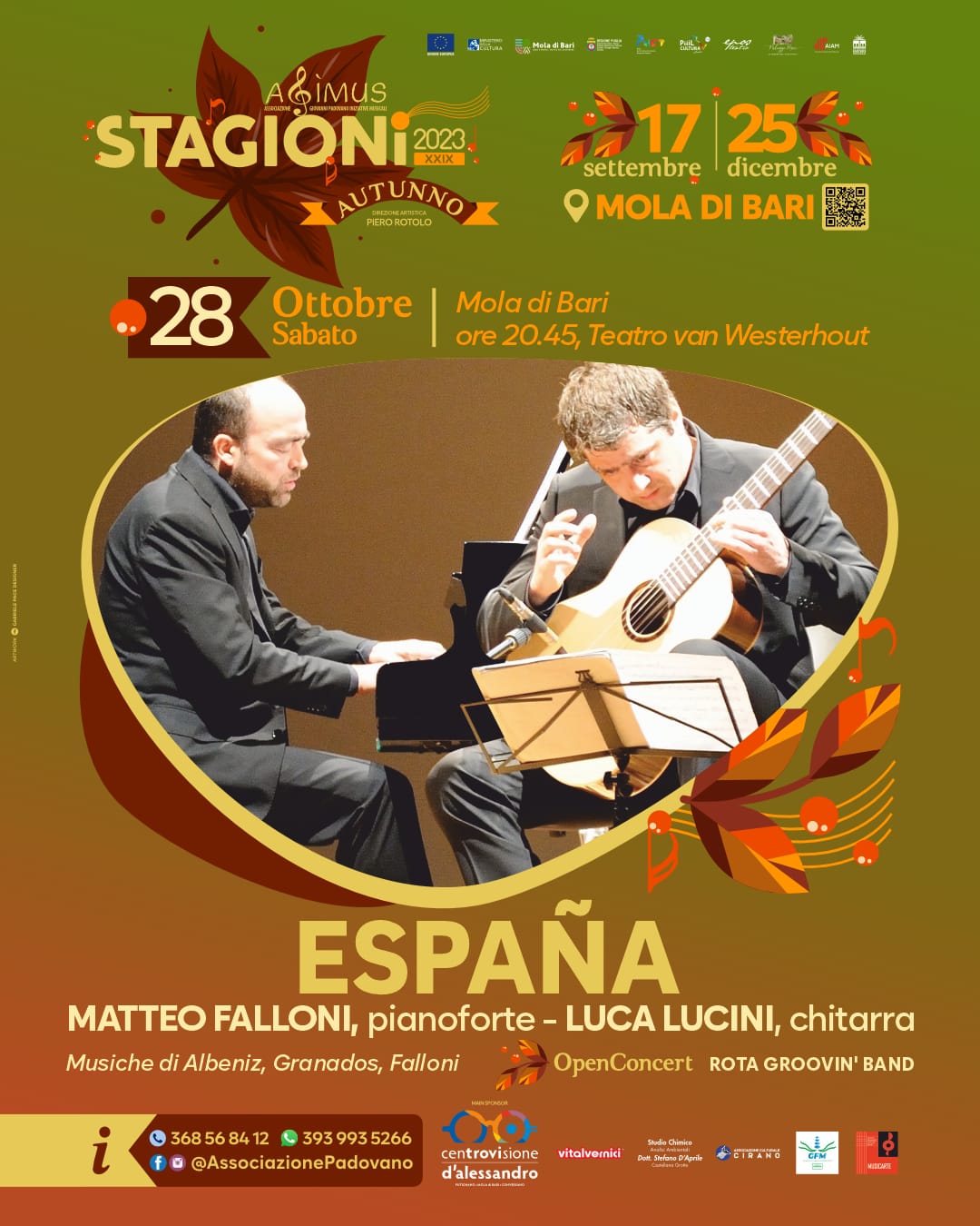 '' ESPANA - MATTEO  FALLONI pianoforte, LUCA  LUCINI chitarra - Evento  AGIMUS per  STAGIONI 2023"