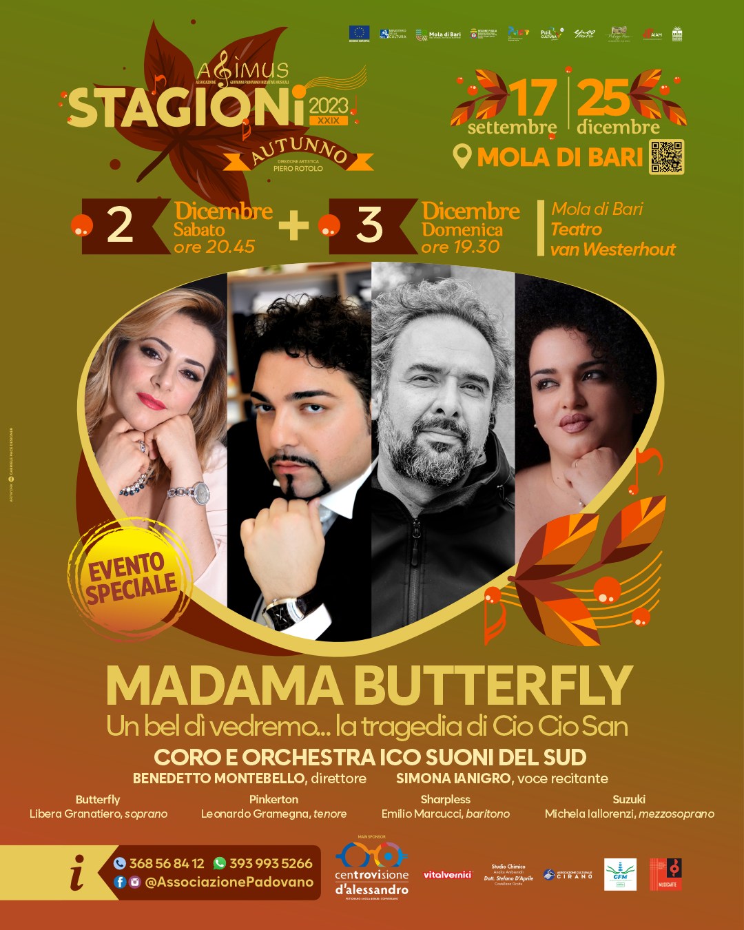 '' MADAMA BUTTERFLY  PER  CORO e ORCHESTRA  al TEATRO  VAN WESTERHOUT a Mola di Bari -STAGIONI_2023 AGiMUS''