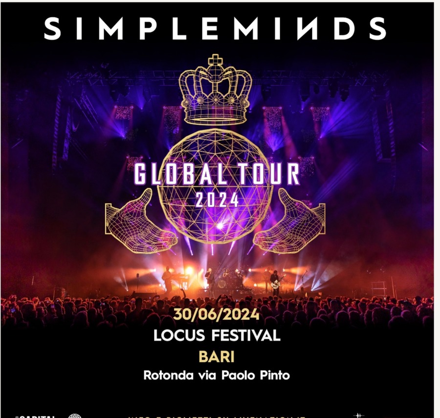 I Simple Minds al ''Locus Festival'' il 30 giugno 2024 concludono una tre giorni di grande musica sulla rotonda di via Paolo Pinto