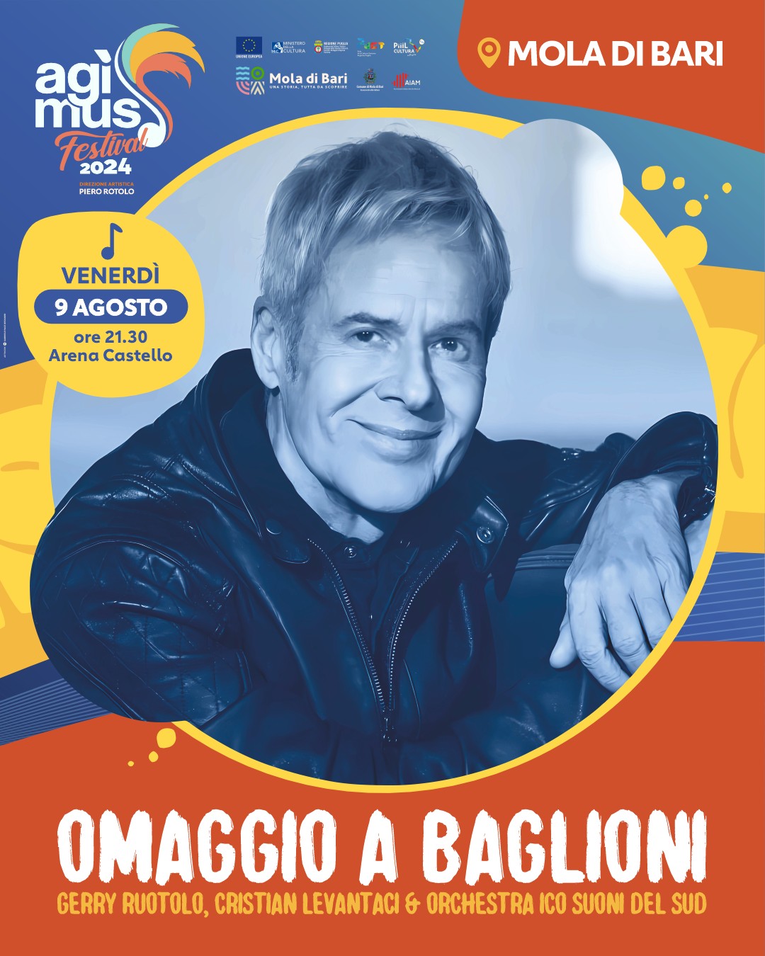 ''OMAGGIO A BAGLIONI storie e canzoni - CON ORCHESTRA ICO SUONI DEL SUD''  a Mola di Bari - AGI'MUS FESTIVAL 2024