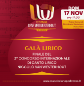 "Casa van Westerhout – Galà lirico- 3° Concorso internazionale di Canto Lirico Niccolo' van Westerhout ''
