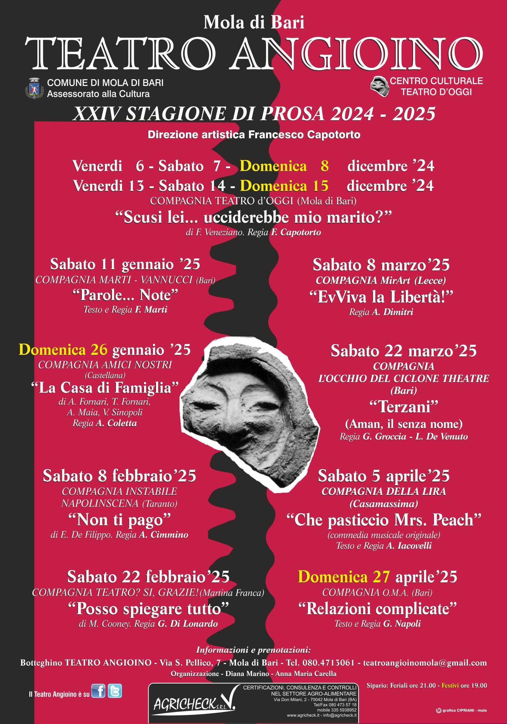XXIV STAGIONE DI PROSA 2024/25 Teatro Angioino di Mola di Bari