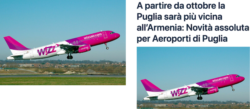 A partire da ottobre la Puglia sarà più vicina all’Armenia
