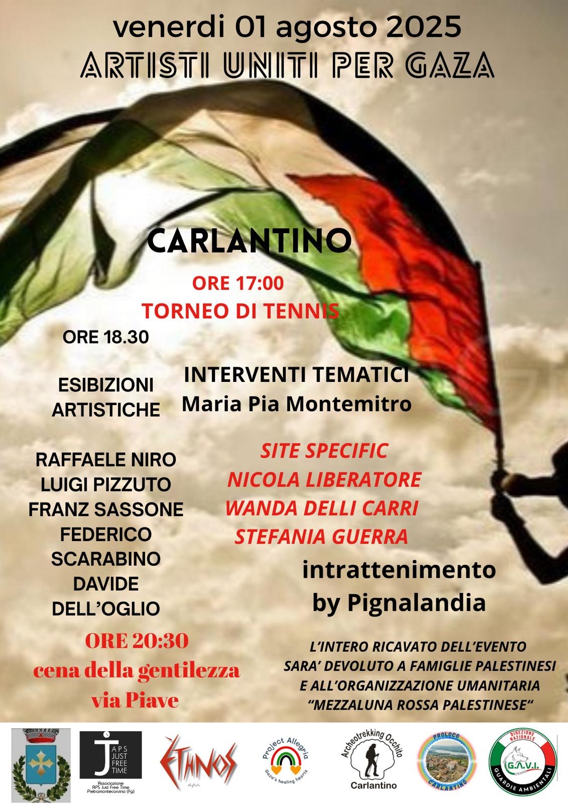 A Carlantino l’evento ''Artisti uniti per Gaza''