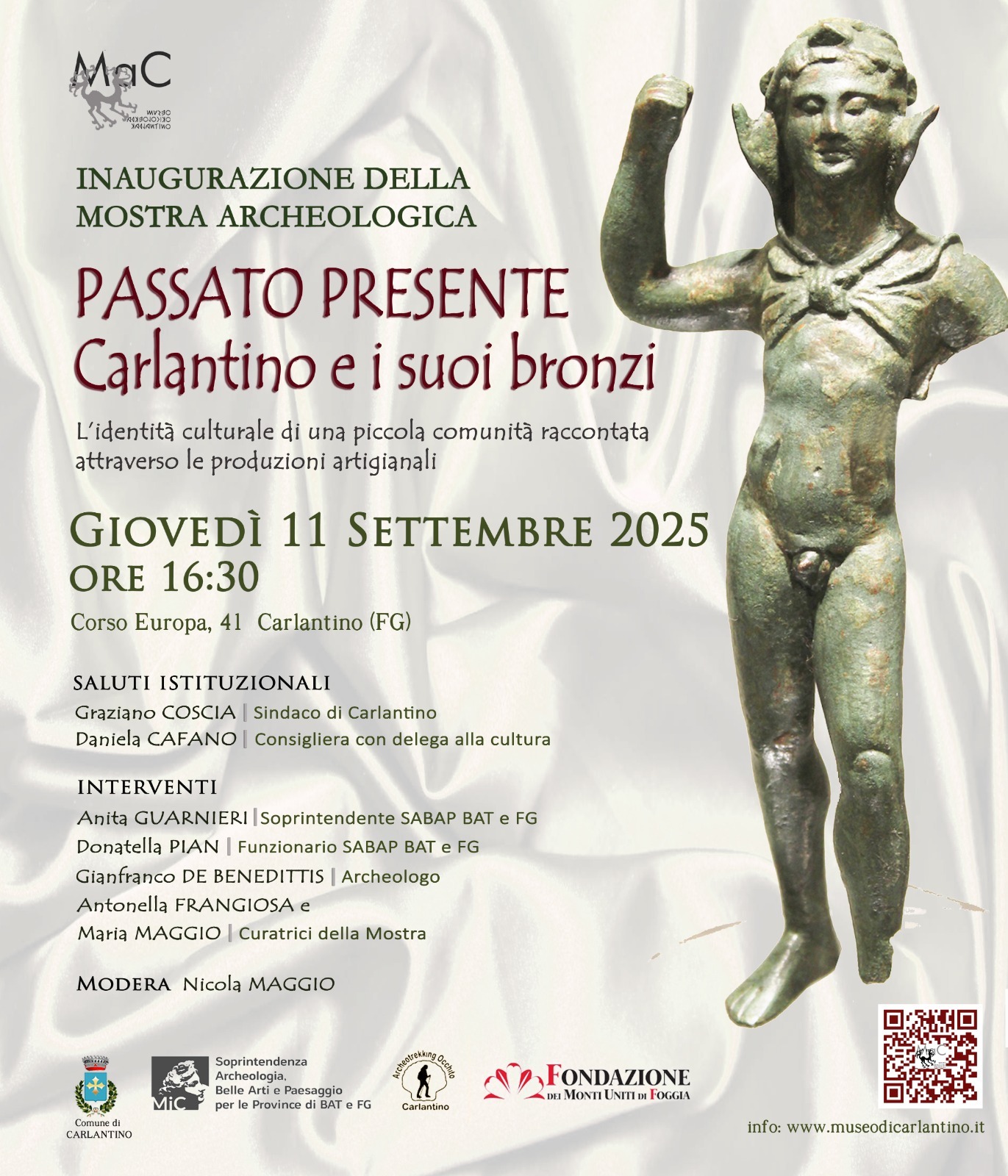 Mostra sui bronzi di Carlantino: dopo 15 anni riapre il Museo Civico