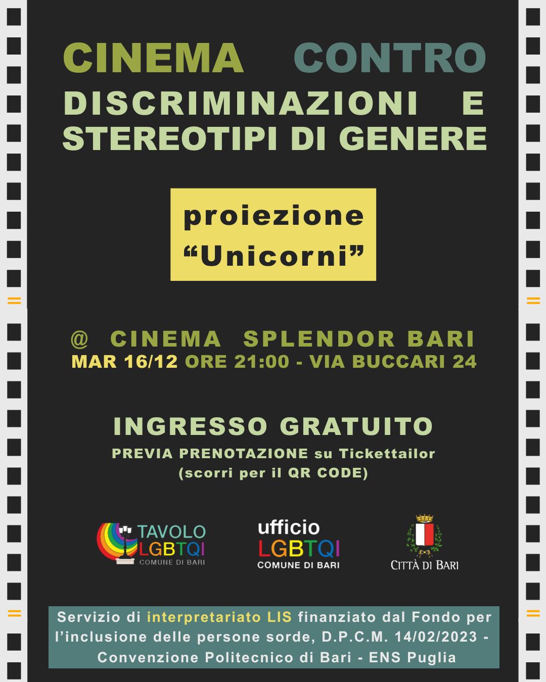 Tavolo LGBTQI del Comune: allo Splendor la proiezione gratuita del film ''Unicorni''