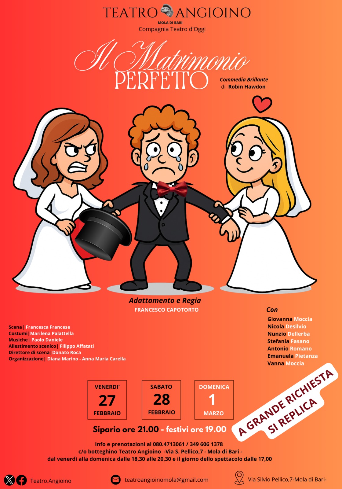 Al Teatro Angioino si replica, a grande richiesta, ‘’’Il Matrimonio Perfetto''