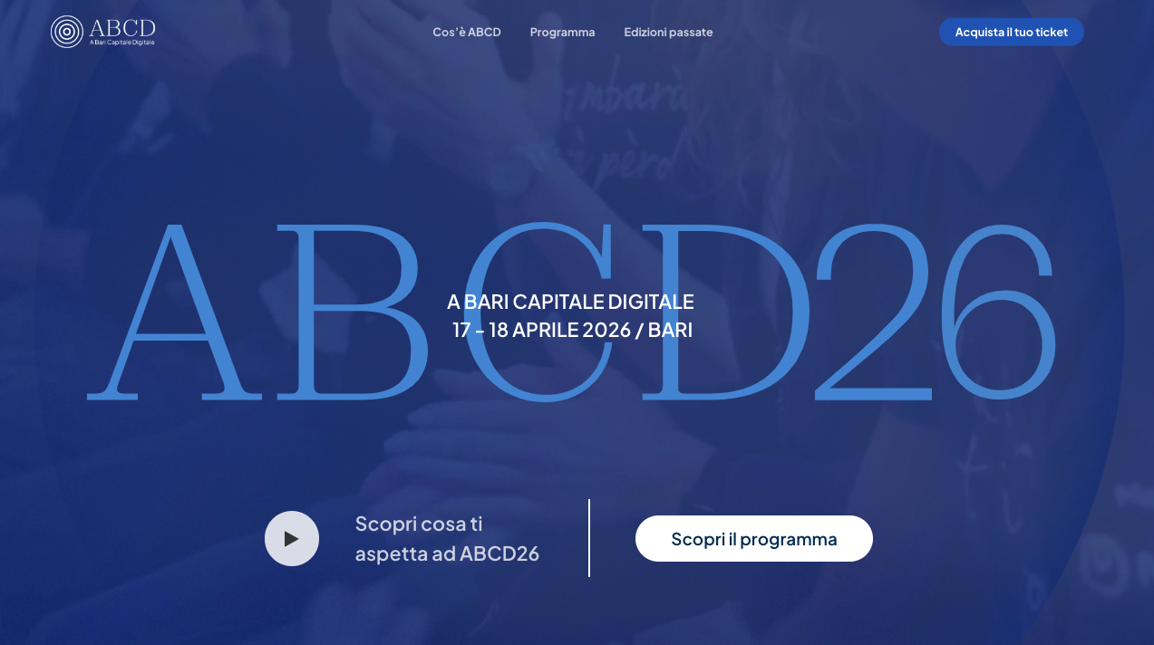 Con la quinta edizione di ABCD Bari torna Capitale Digitale