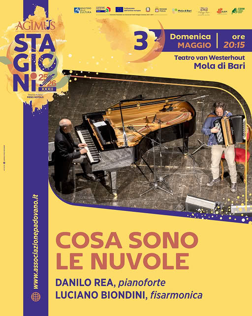 ''COSA SONO LE NUVOLE 🎹 DANILO REA, pianoforte 🪗 LUCIANO BIONDINI, fisarmonica- Teatro Van Westerhout''