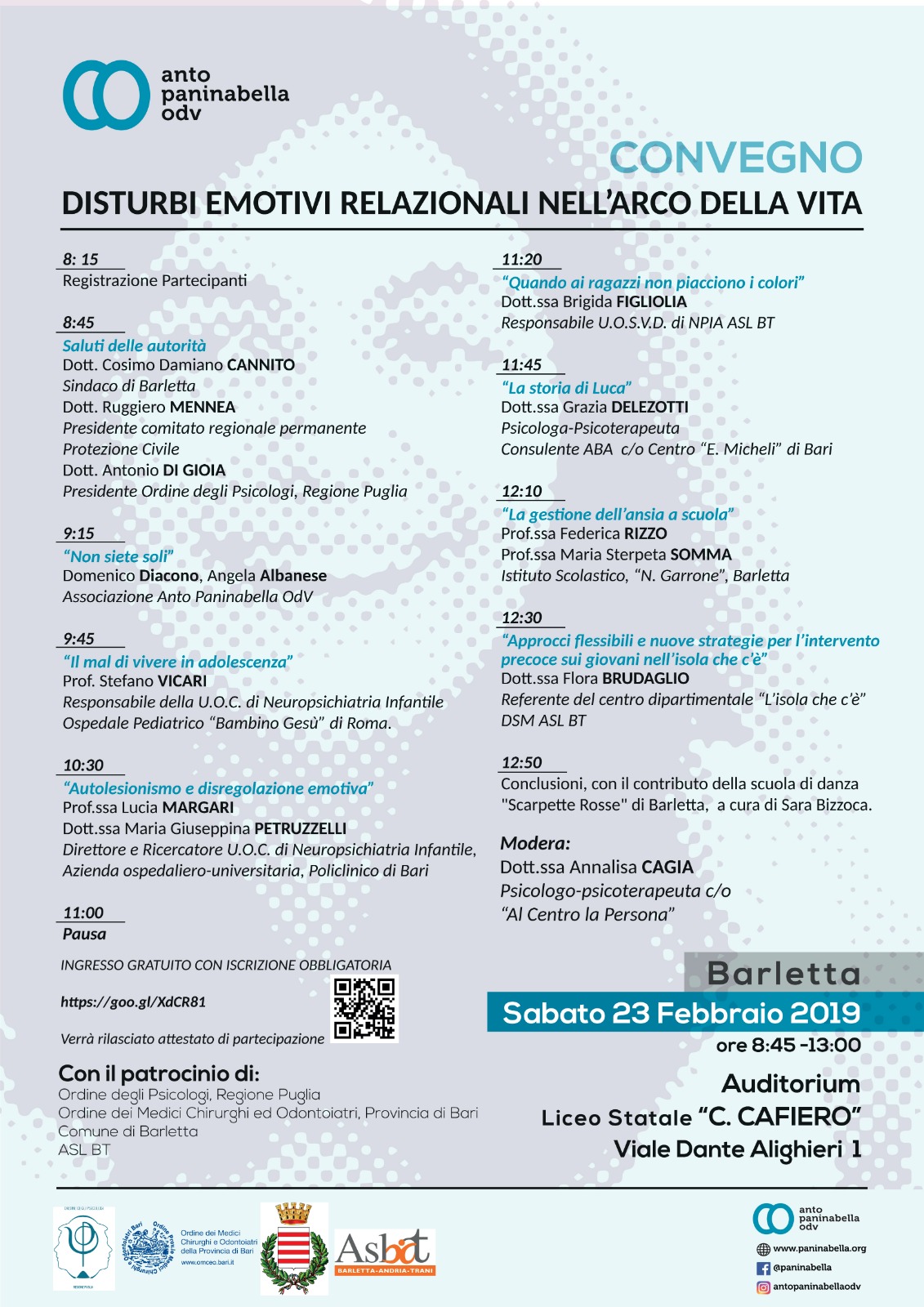 UN CONVEGNO PER ANTONELLA “Disturbi Emotivi e Relazionali nell’arco della vita”